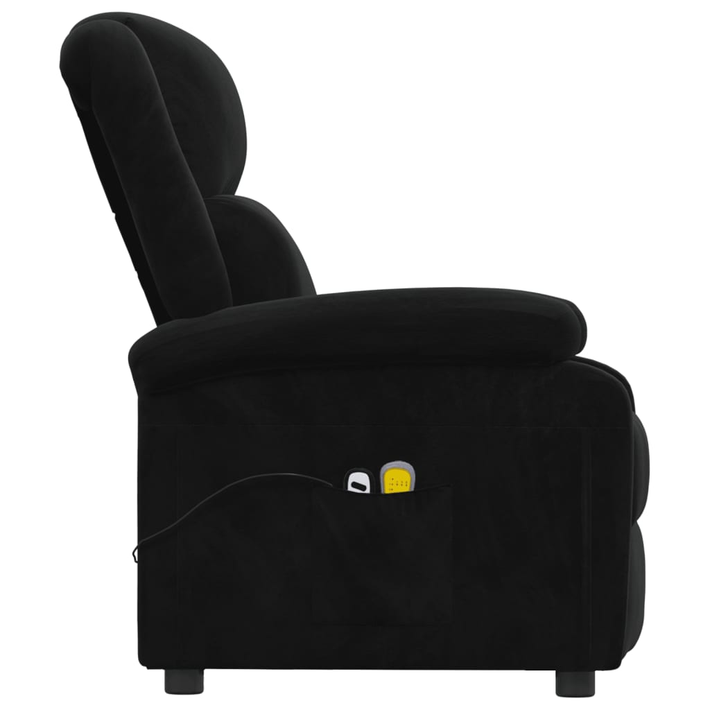 Electric massage chair, black, velvet