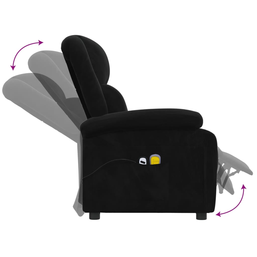 Electric massage chair, black, velvet