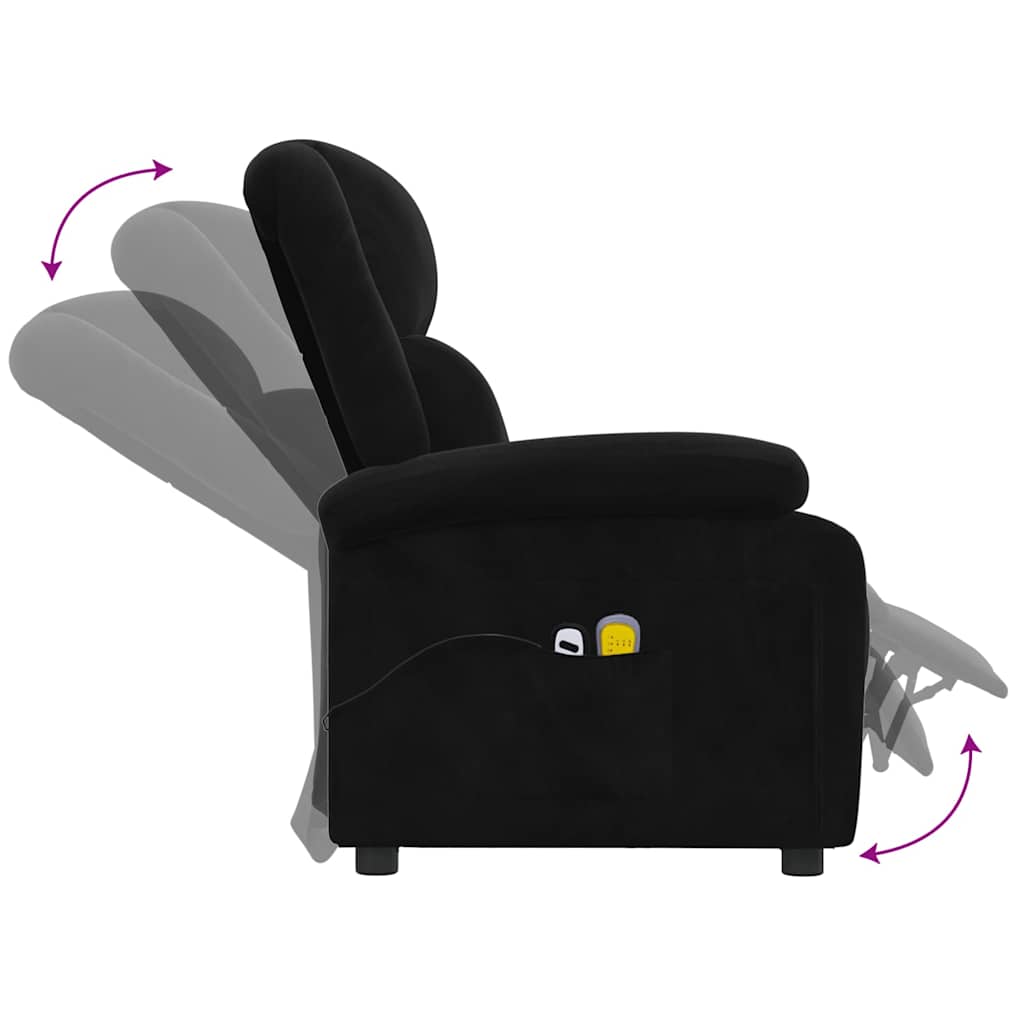 Electric massage chair, black, velvet