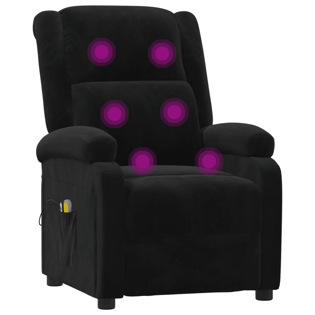 Electric massage chair, black, velvet