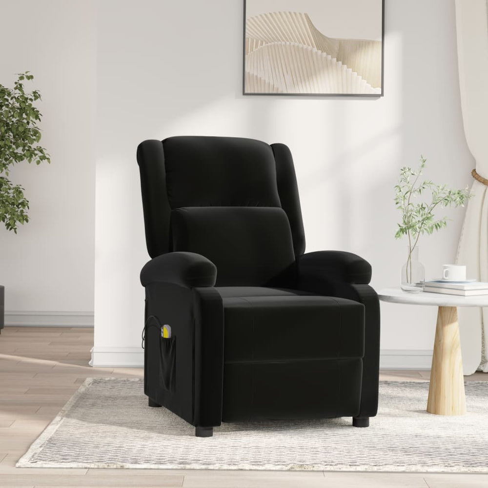 Electric massage chair, black, velvet