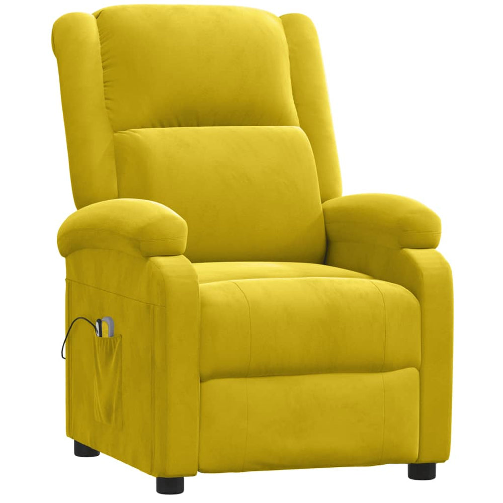 Electric massage chair, yellow, velvet
