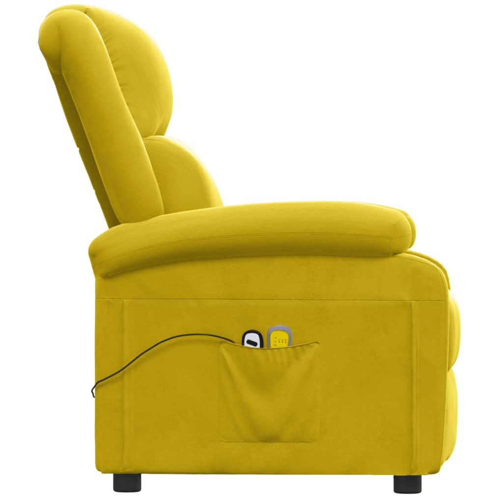 Electric massage chair, yellow, velvet
