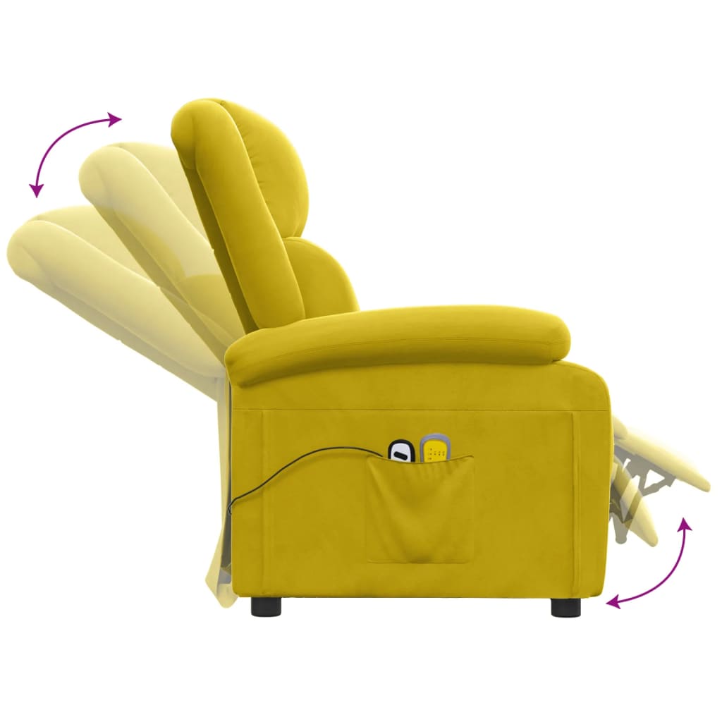 Electric massage chair, yellow, velvet