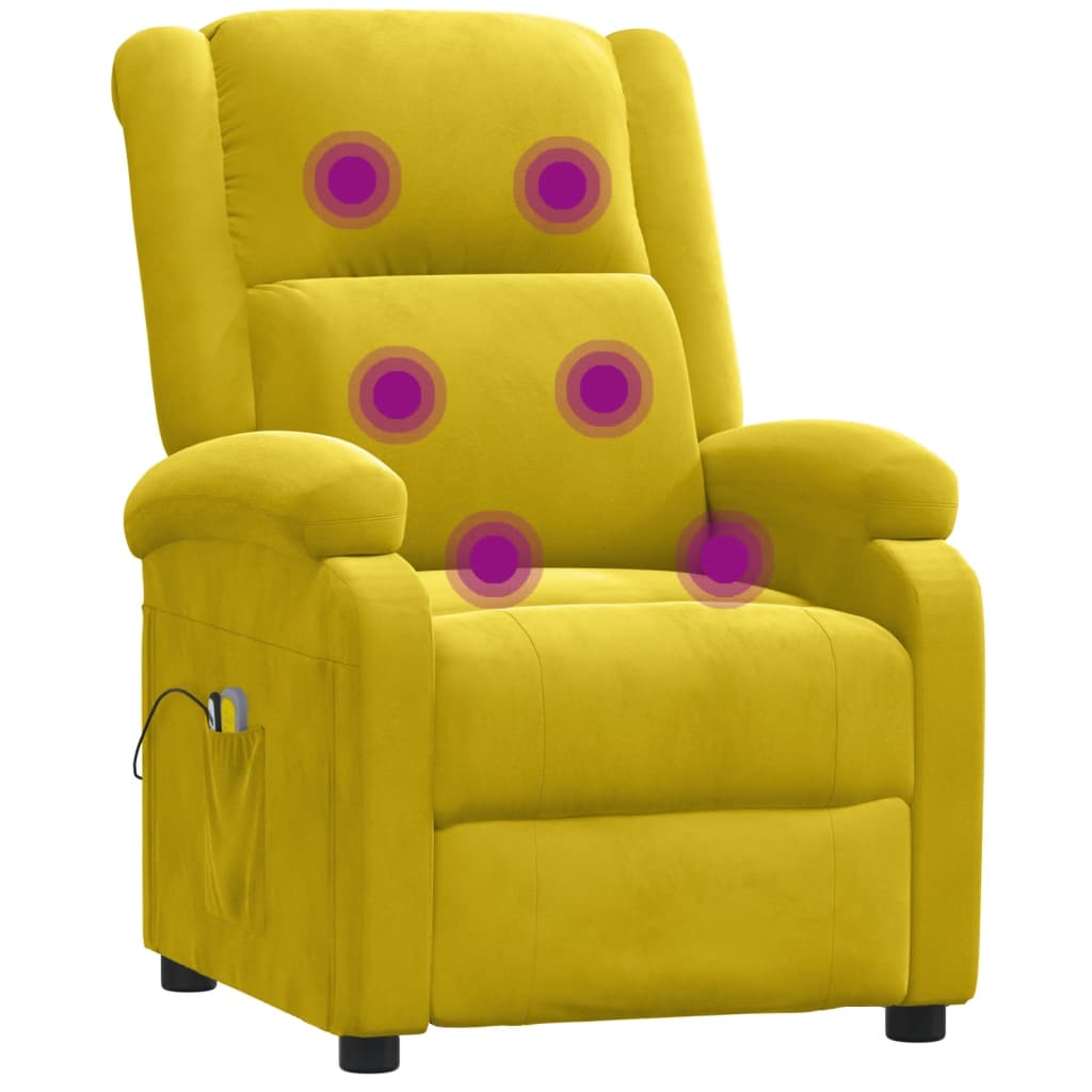 Electric massage chair, yellow, velvet