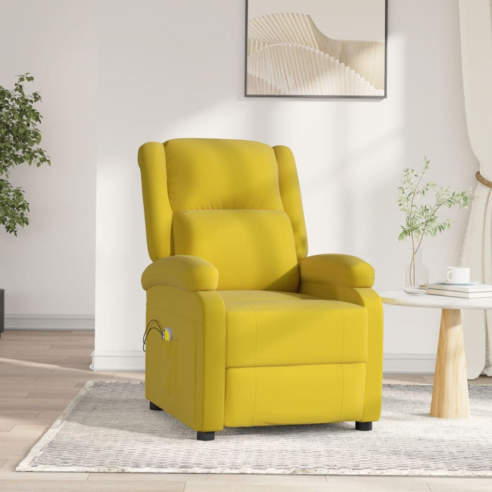 Electric massage chair, yellow, velvet