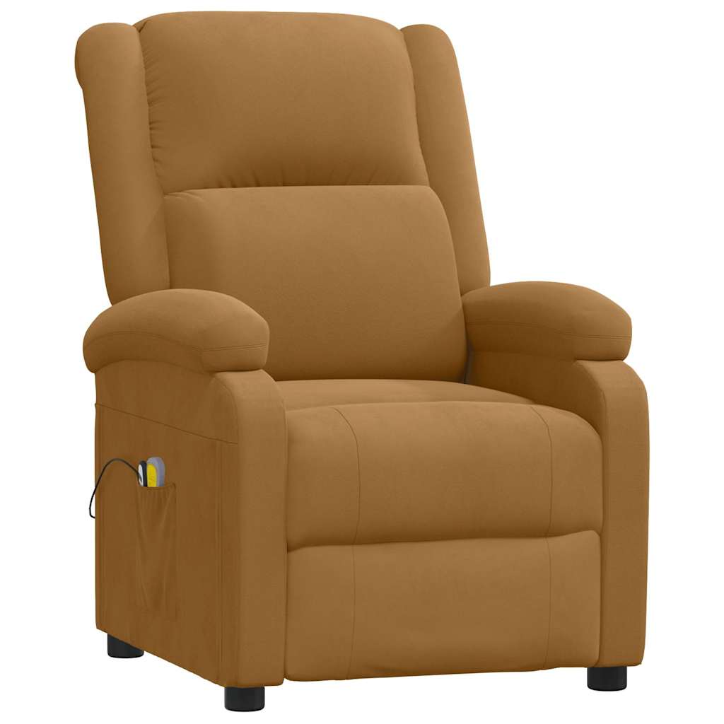 Electric massage chair, brown, velvet