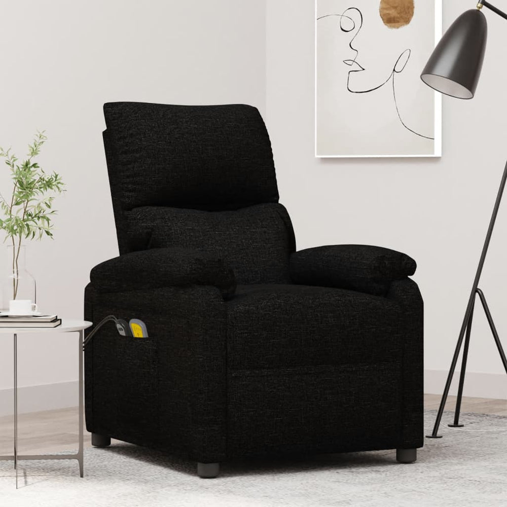 Electric massage chair, black, fabric