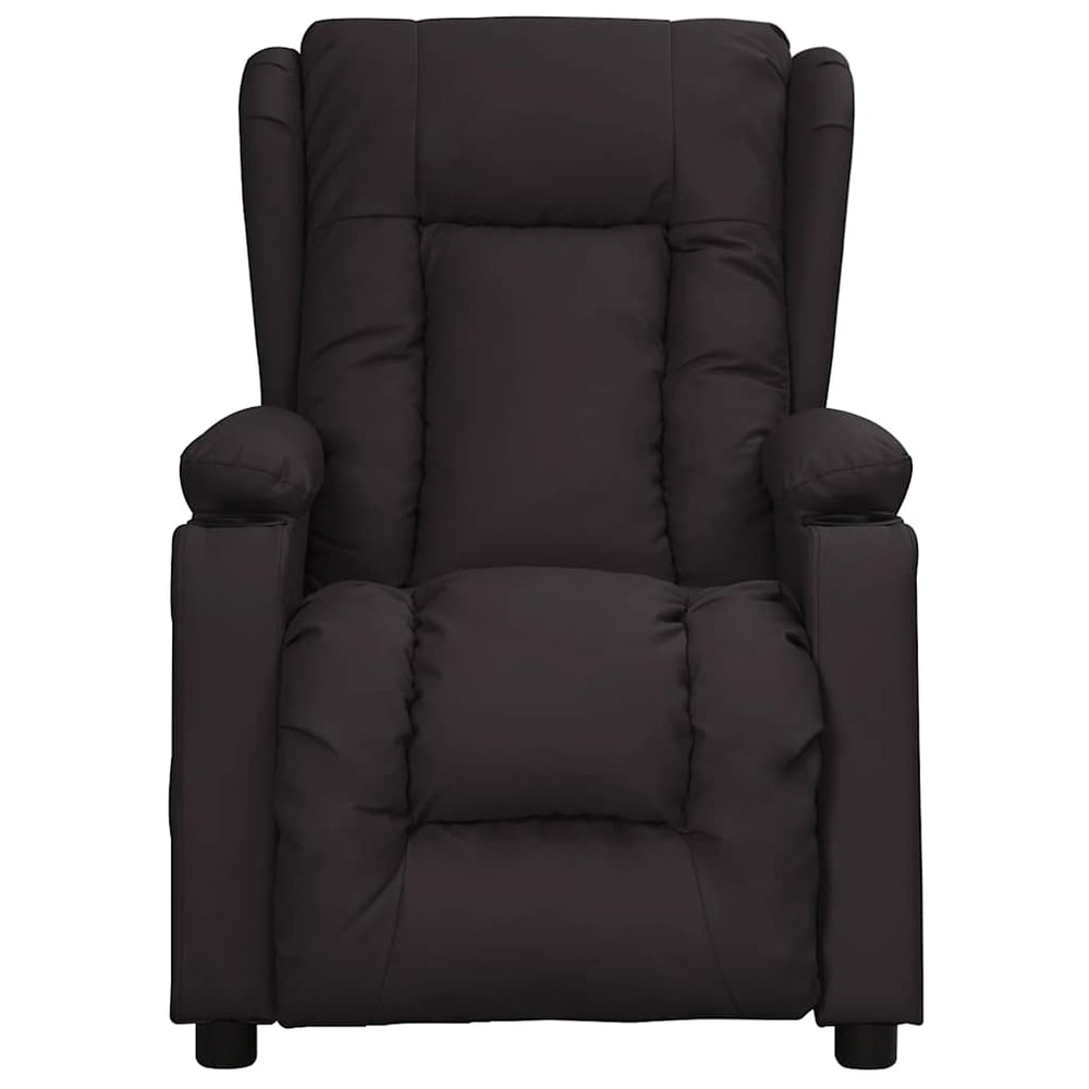 Electric massage chair, black, faux leather