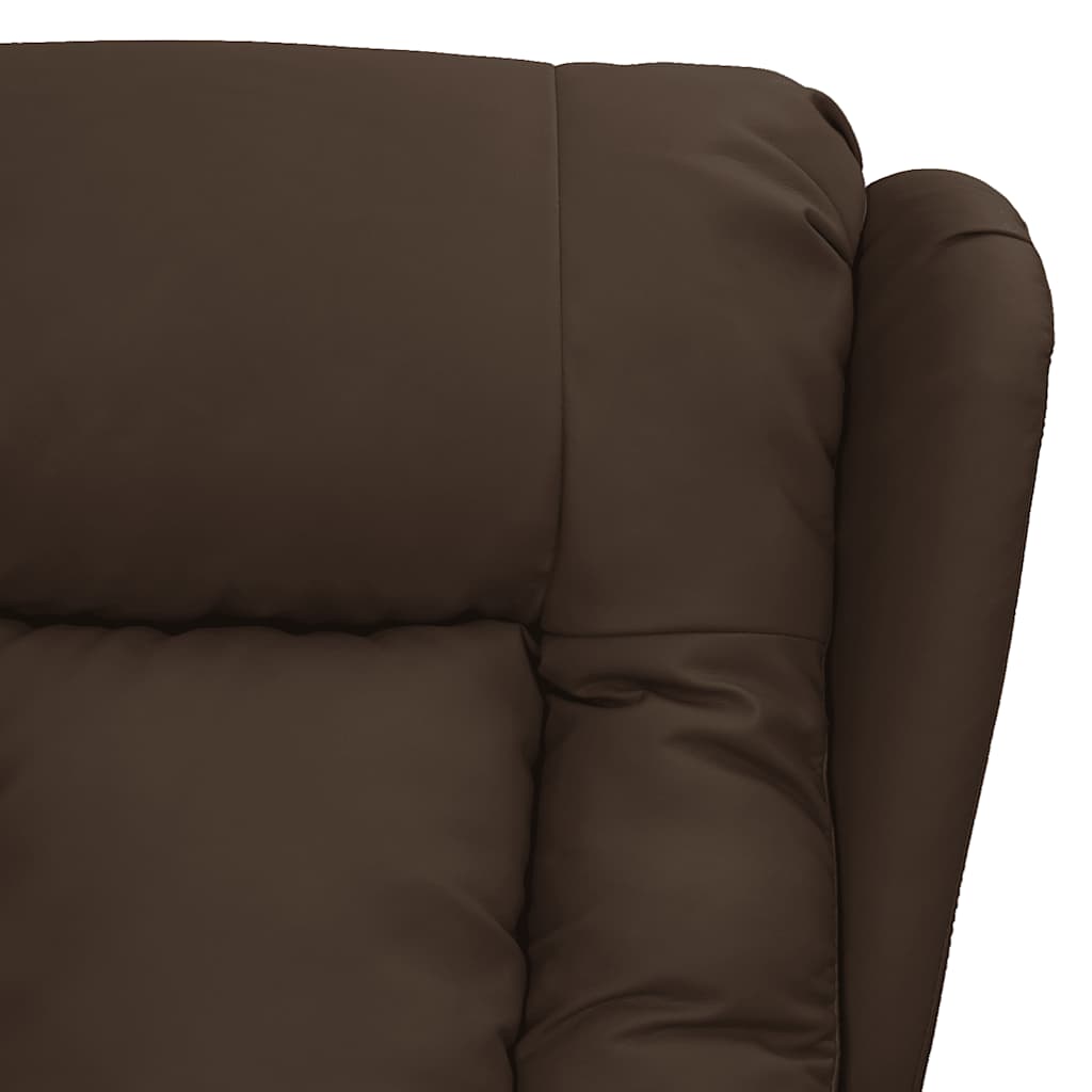 Elektrinis masažinis krėslas, rudos spalvos, dirbtinė oda
