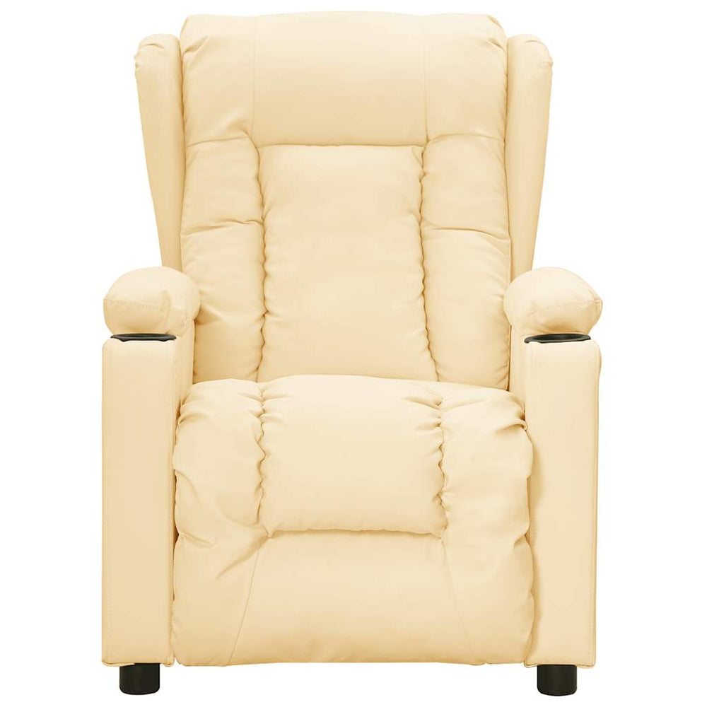 Electric massage chair, cream, artificial leather