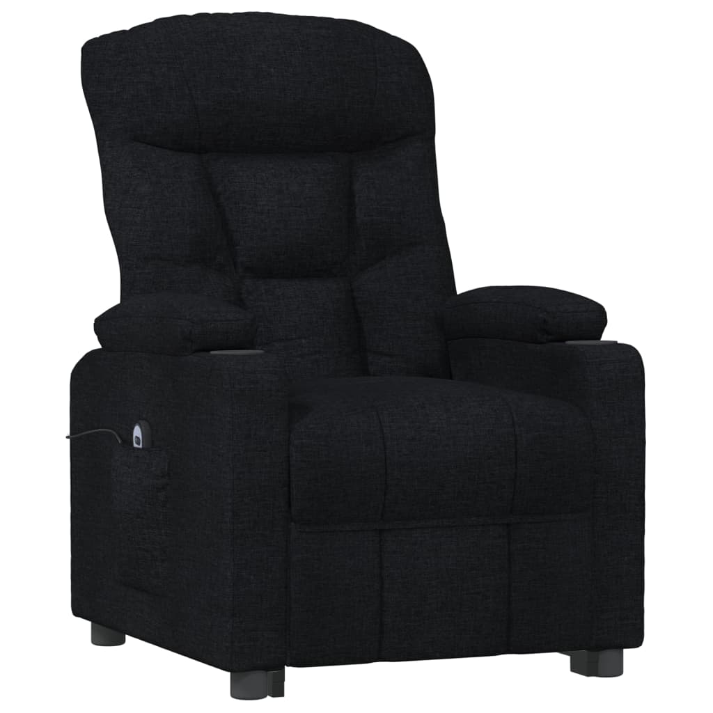 Electric reclining chair, black, fabric