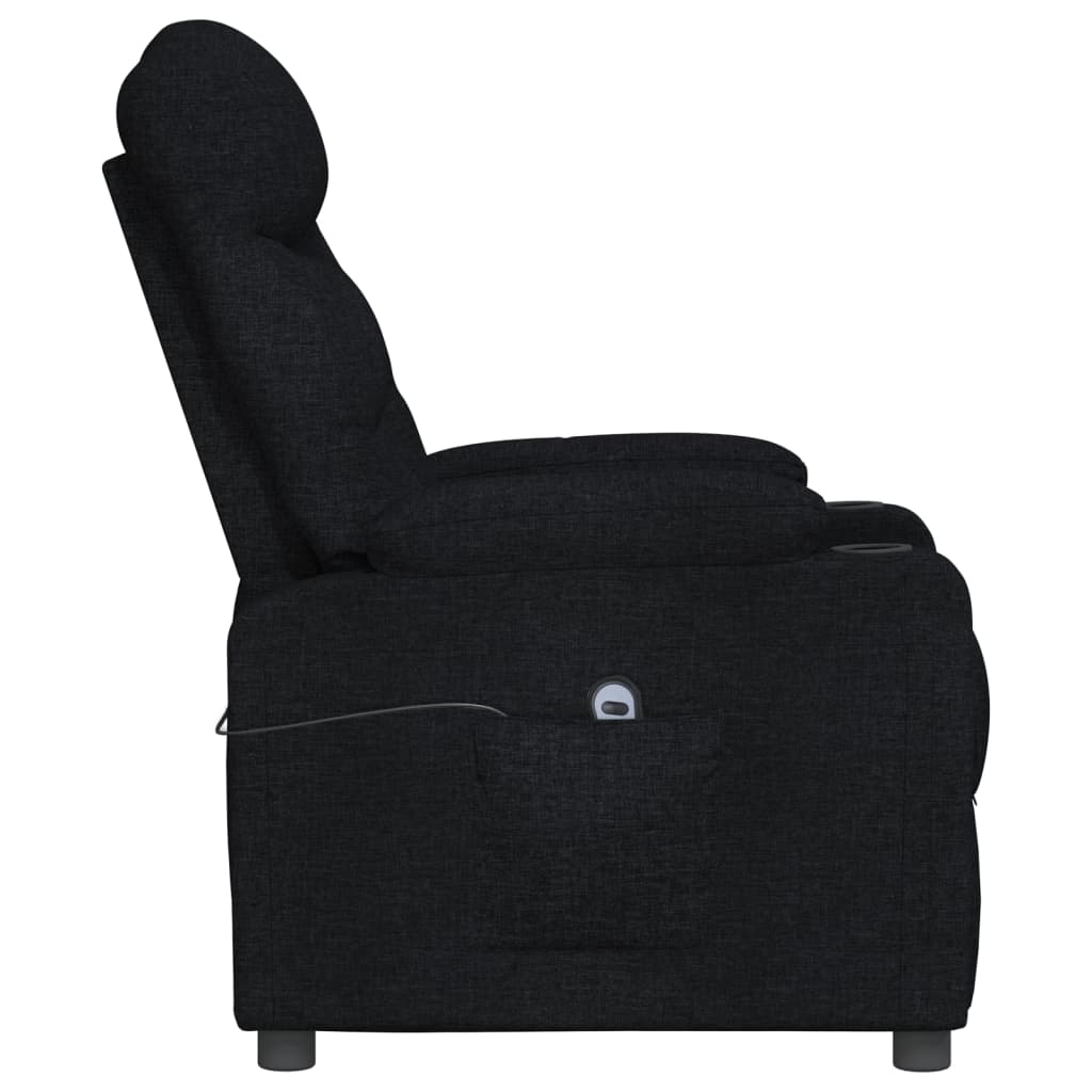 Electric reclining chair, black, fabric