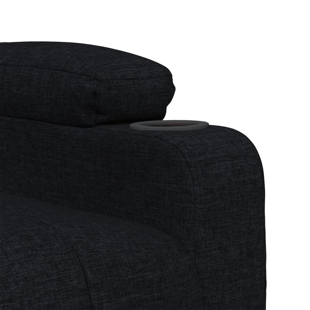 Electric reclining chair, black, fabric