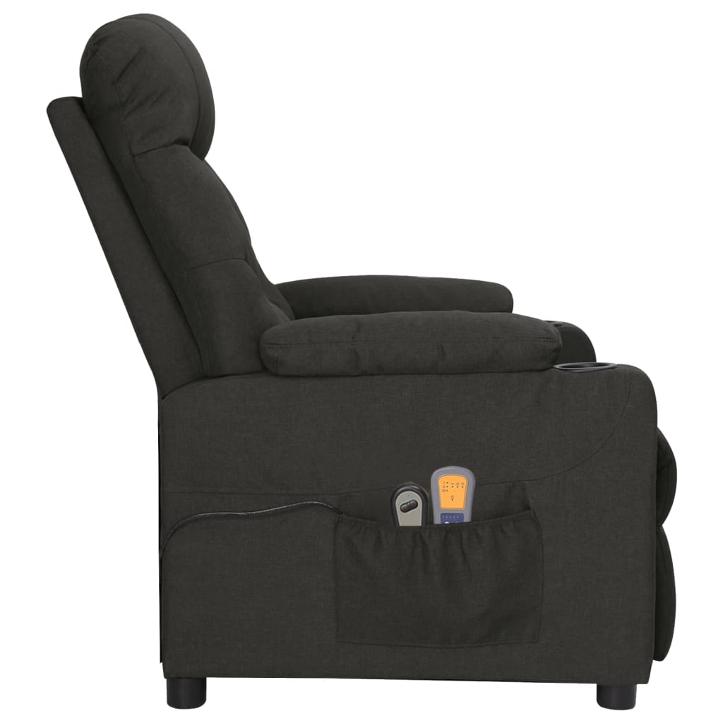 Electric massage chair, black, fabric