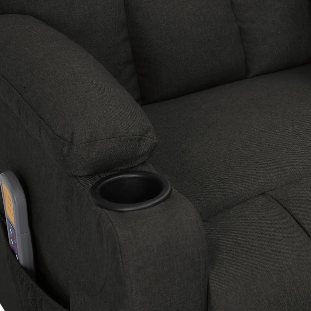 Electric massage chair, black, fabric