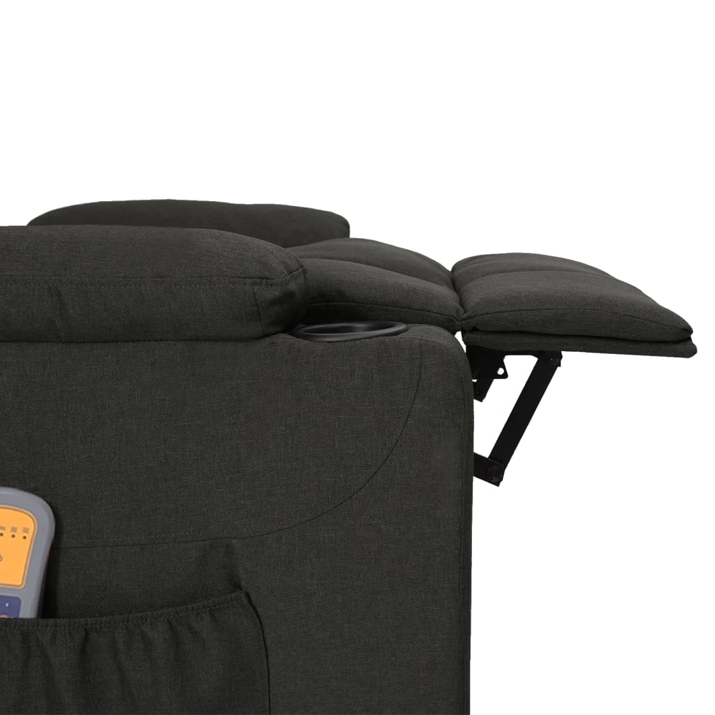 Electric massage chair, black, fabric