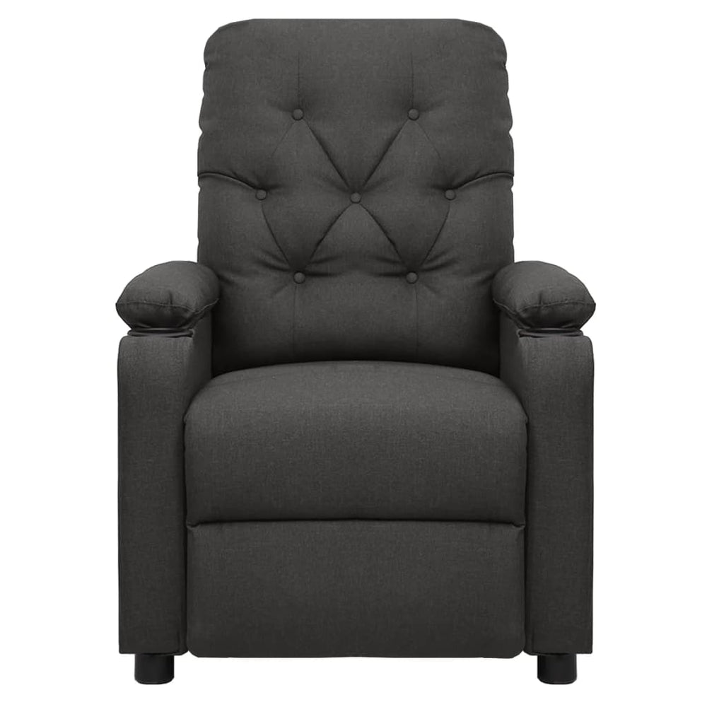 Electric recliner, dark grey, fabric