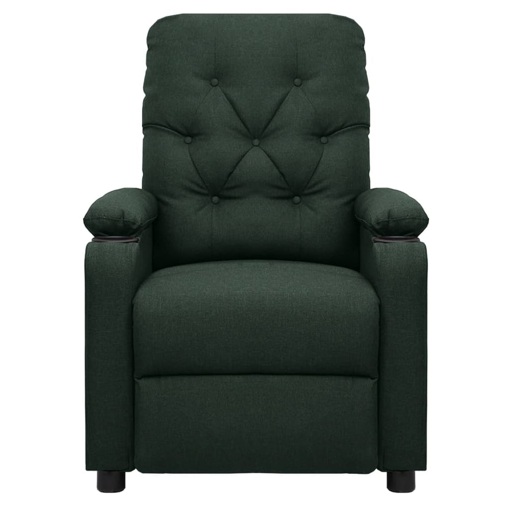 Electric recliner, dark green, fabric