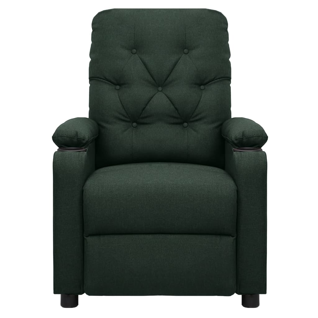 Electric recliner, dark green, fabric