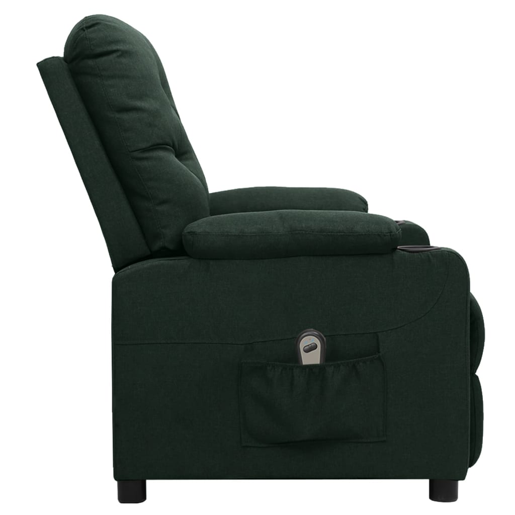 Electric recliner, dark green, fabric