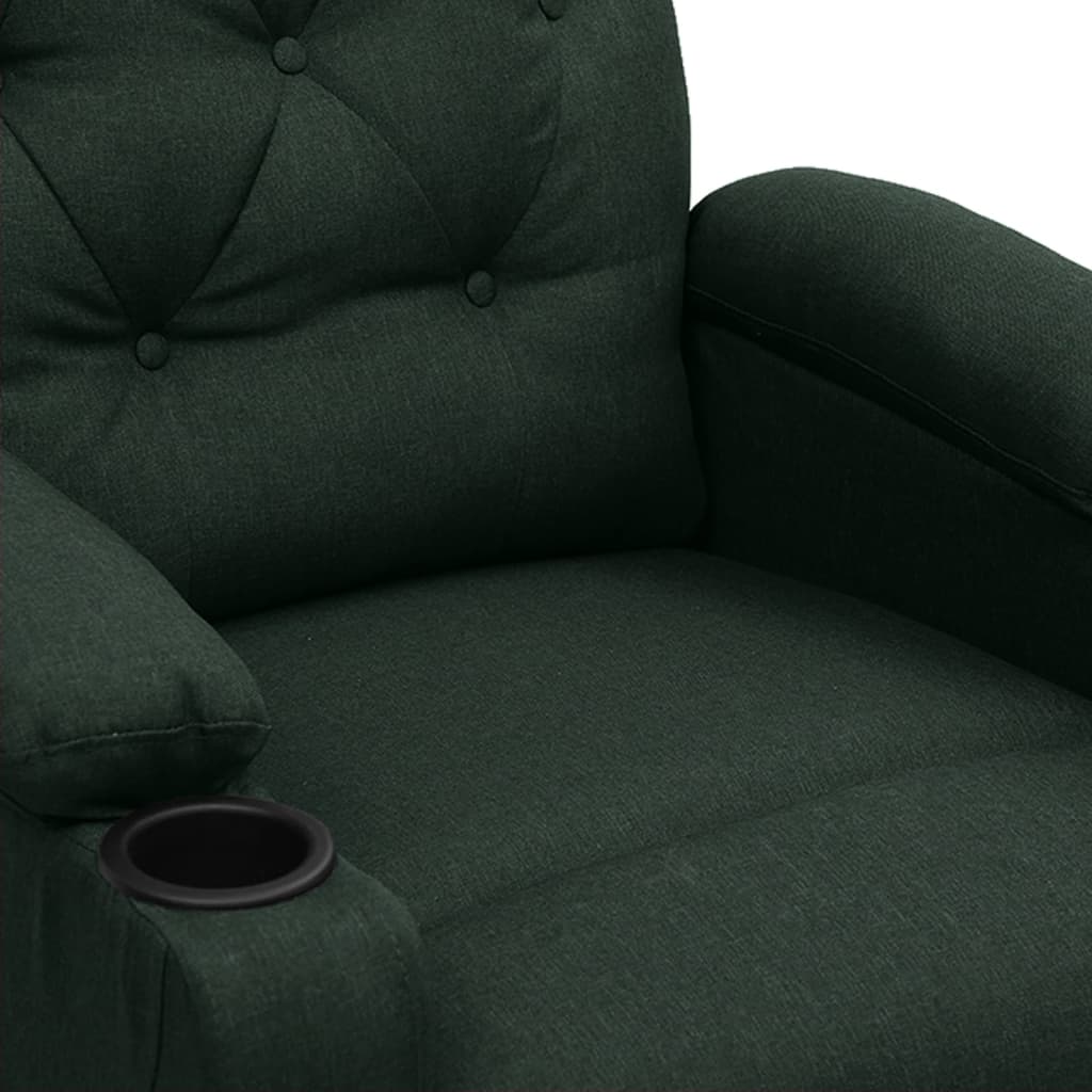 Electric recliner, dark green, fabric