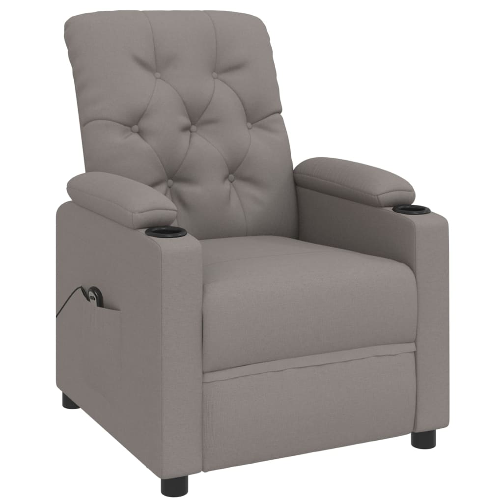 Elektrisks atgāžams krēsls, pelēkbrūnā krāsā, audums