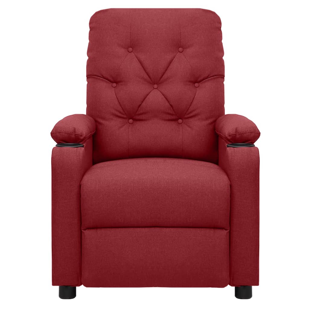 Electric massage chair, burgundy, fabric