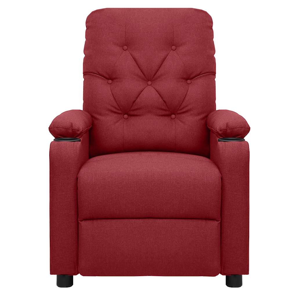 Electric massage chair, burgundy, fabric
