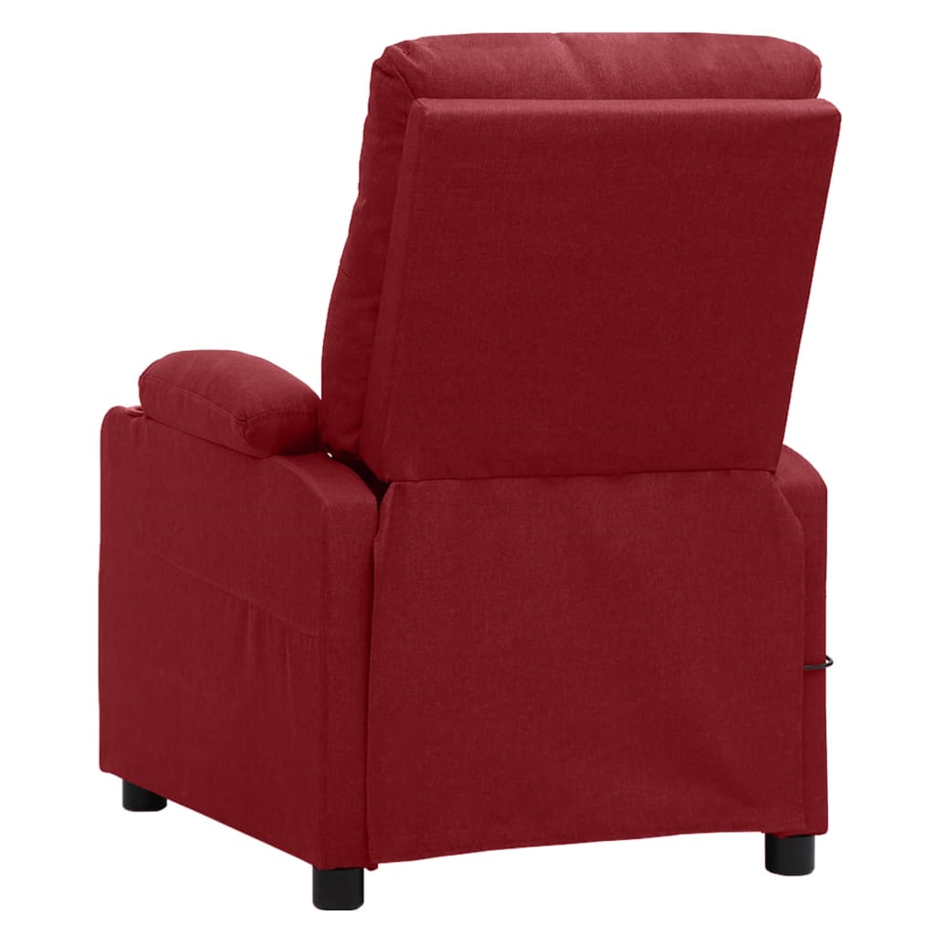 Electric massage chair, burgundy, fabric