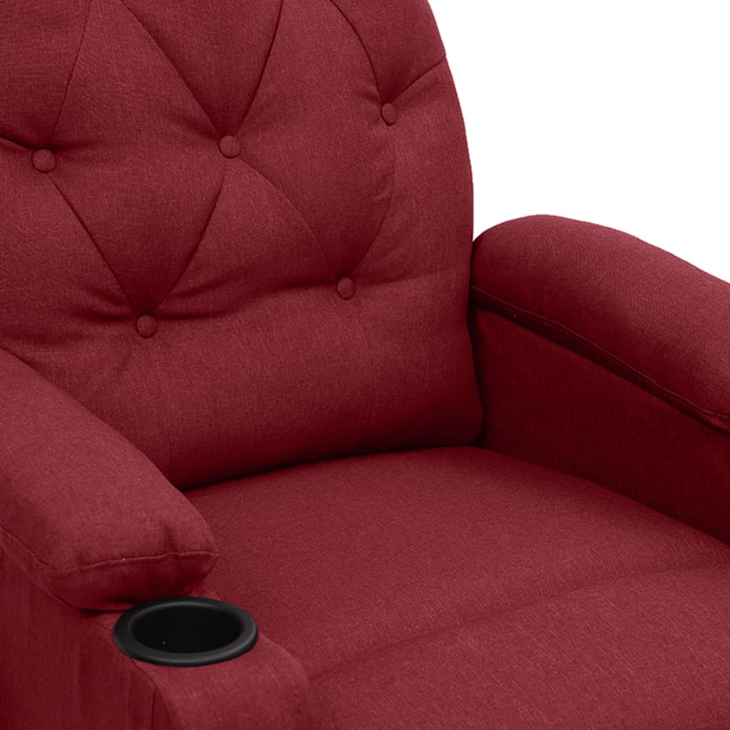 Electric massage chair, burgundy, fabric