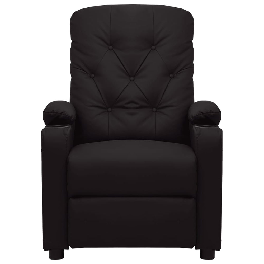 Electric reclining armchair, black, artificial leather