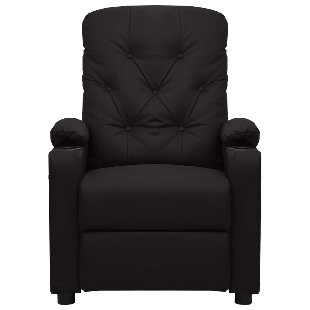 Electric massage chair, black, faux leather