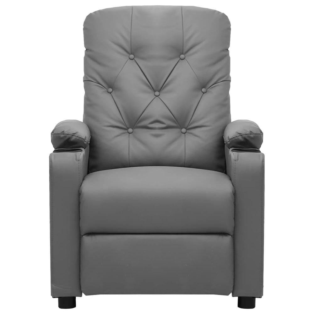 Electric massage chair, grey, artificial leather