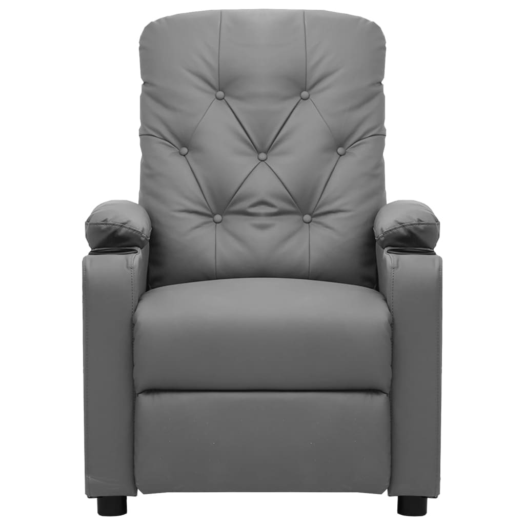 Electric massage chair, grey, artificial leather