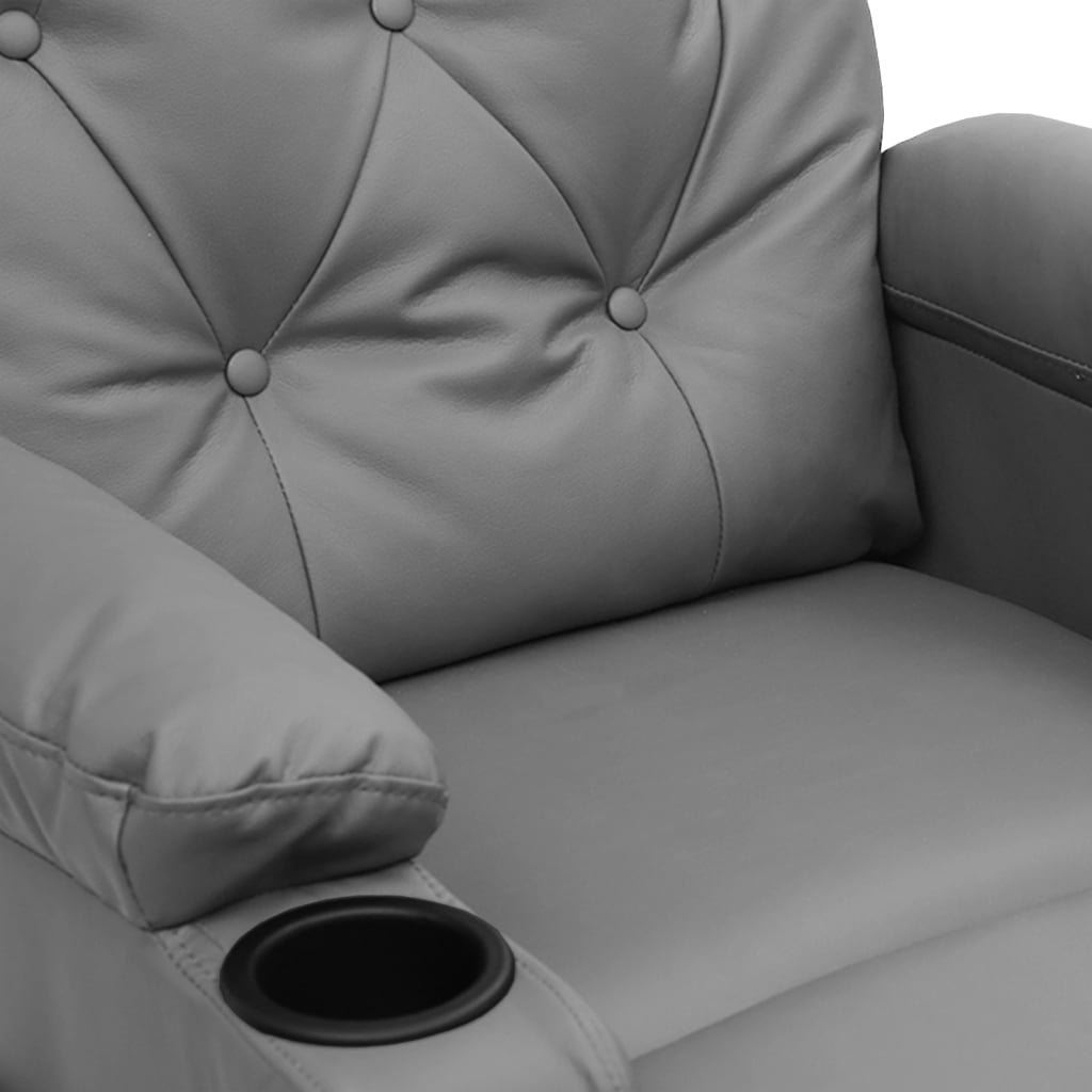 Electric massage chair, grey, artificial leather