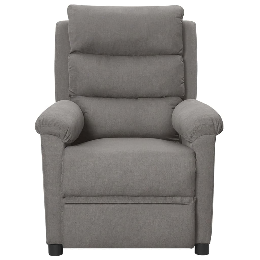 Electric reclining armchair, light grey, fabric