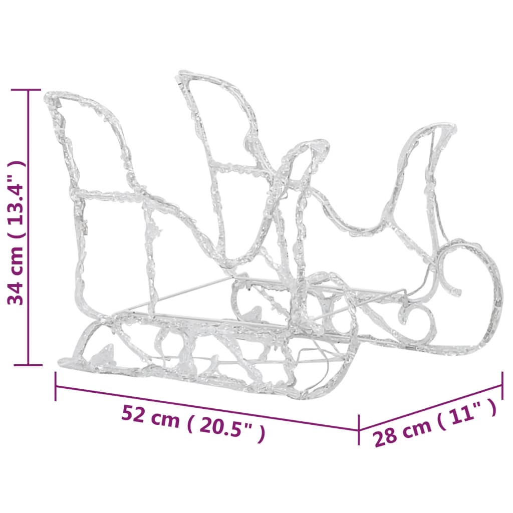 Kalėdų dekoracija elniai ir rogės JOY, akrilas, 320 LED