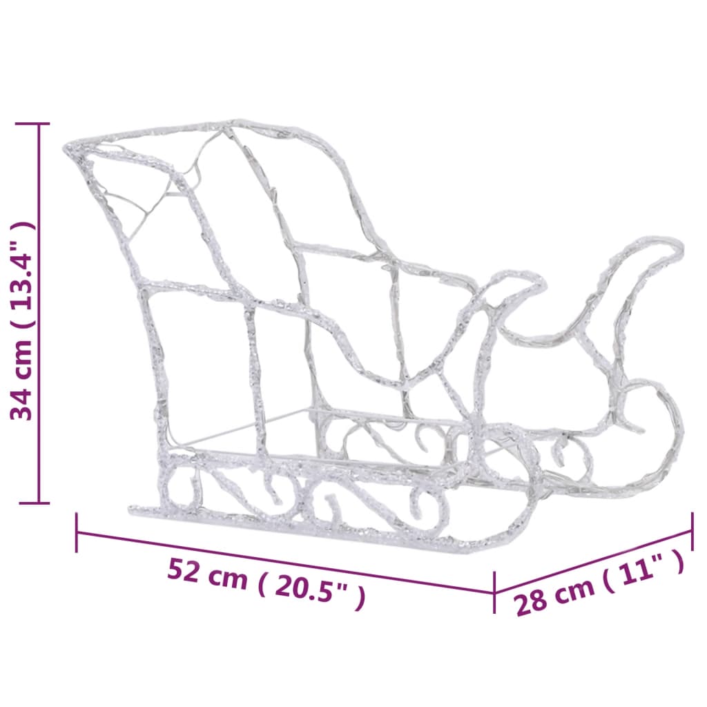 Kalėdų dekoracija elniai ir rogės JOY, akrilas, 320 LED