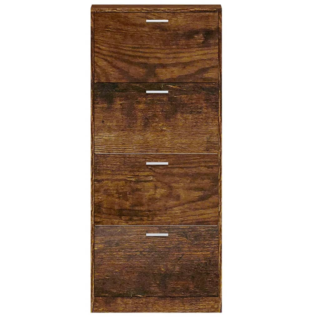 Shoe cabinet, smoky oak, 59x17x150cm, engineered wood