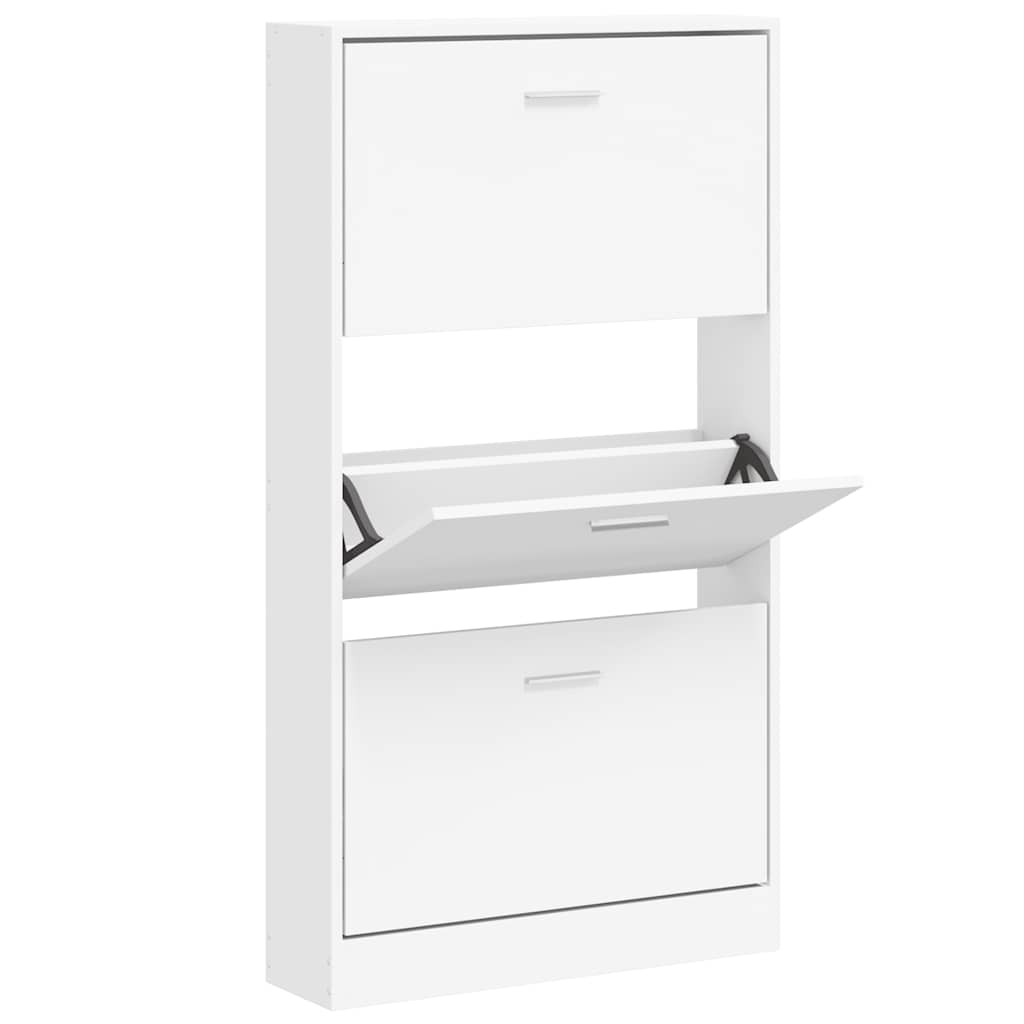 Shoe cabinet, white, 59x17x108 cm, engineered wood