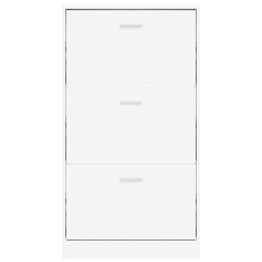Shoe cabinet, white, 59x17x108 cm, engineered wood