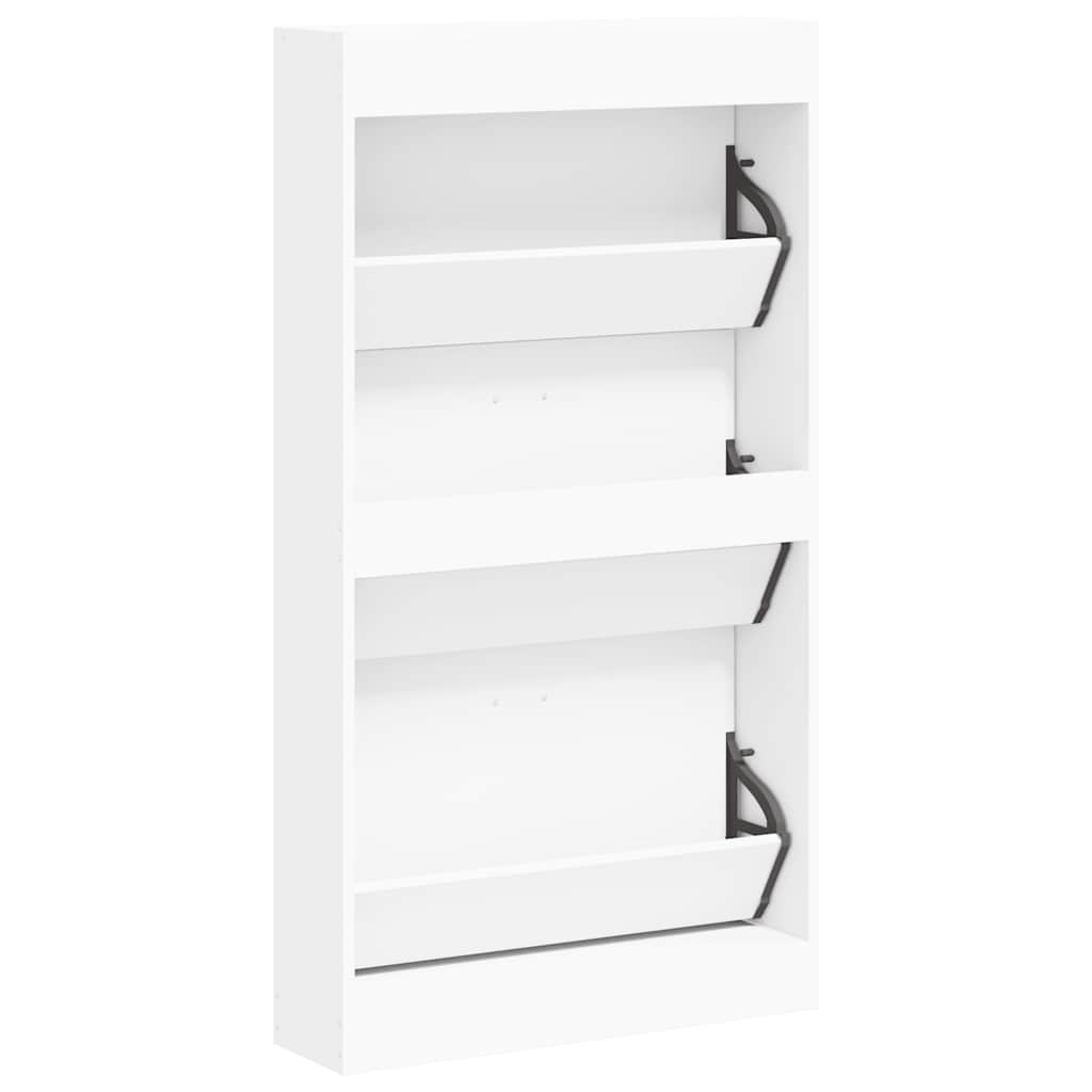 Shoe cabinet, white, 59x17x108 cm, engineered wood