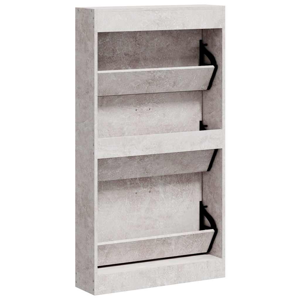 Spintelė batams, betono pilka, 59x17x108cm, apdirbta mediena