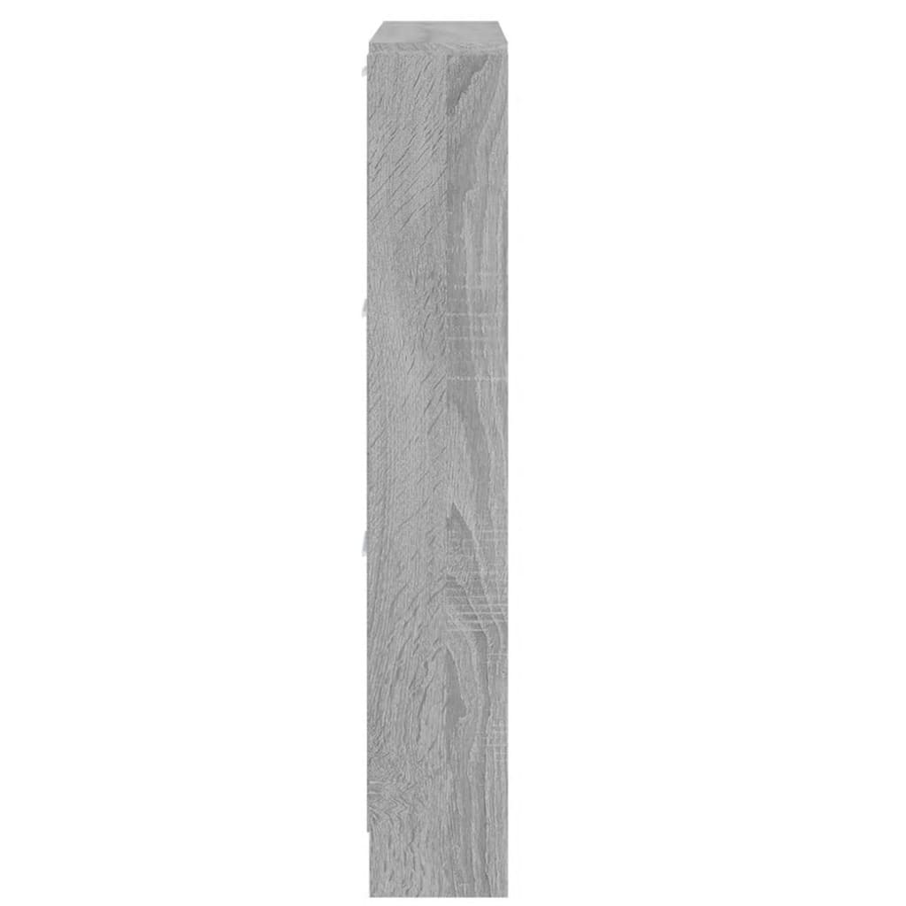 Shoe cabinet, grey oak, 59x17x108cm, engineered wood