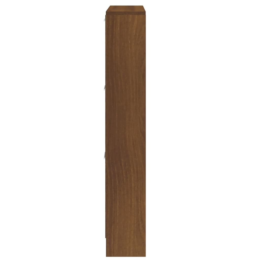 Shoe cabinet, brown oak, 59x17x108cm, engineered wood