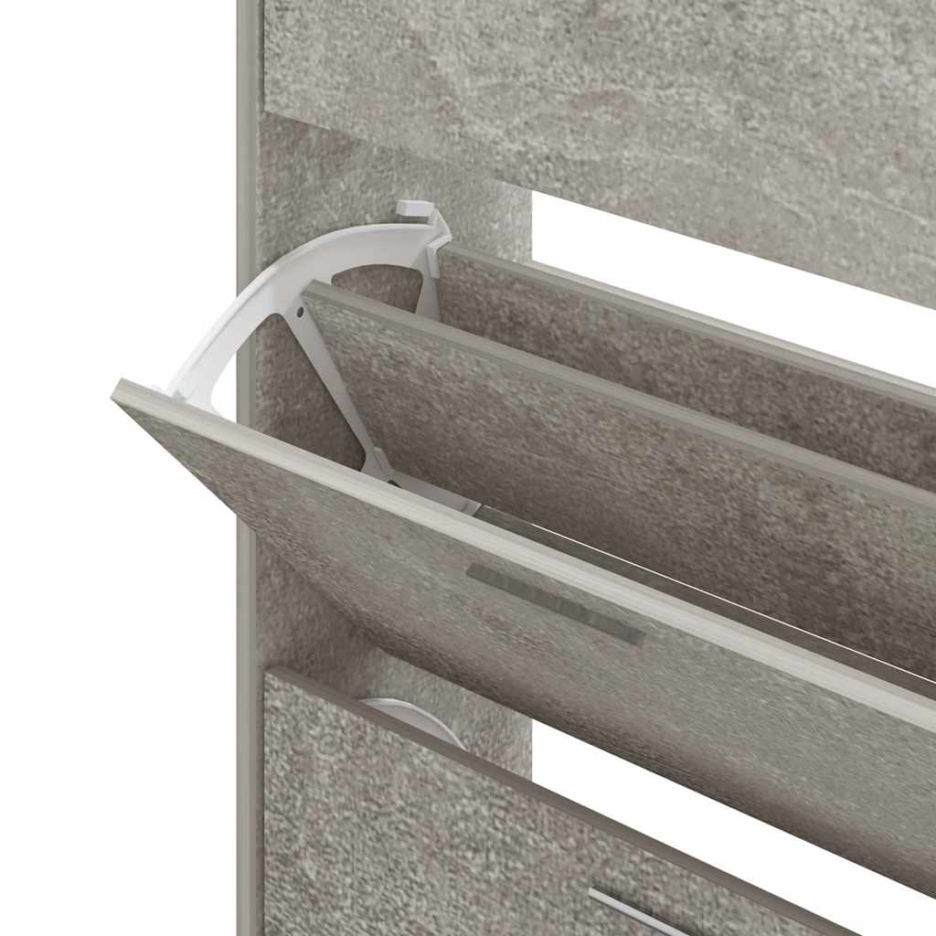 Shoe cabinet, concrete gray, 63x24x147cm, engineered wood