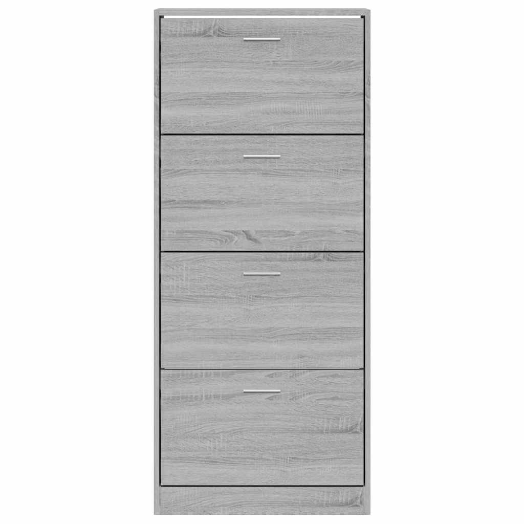 Shoe cabinet, grey oak, 63x24x147cm, engineered wood