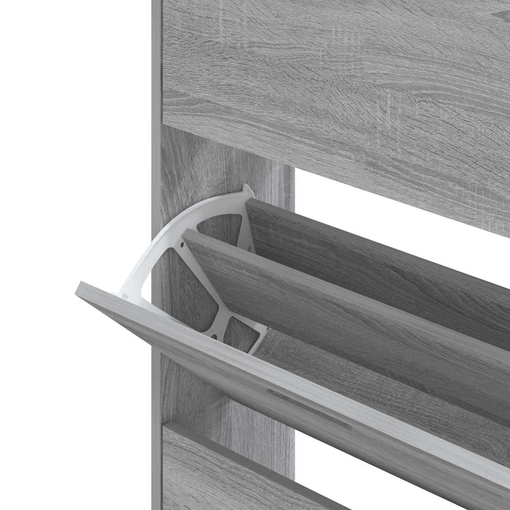 Shoe cabinet, grey oak, 63x24x147cm, engineered wood