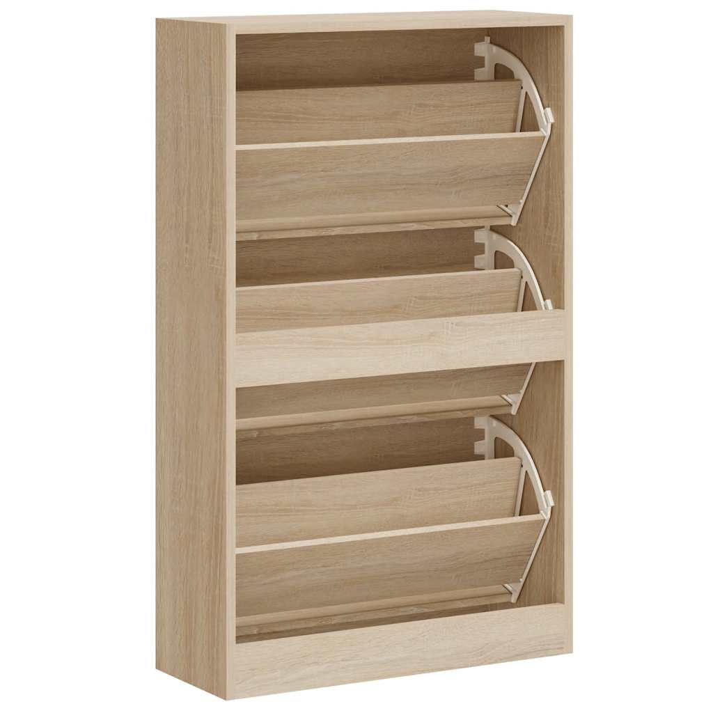 Shoe cabinet, Sonoma oak, 63x24x103cm, engineered wood
